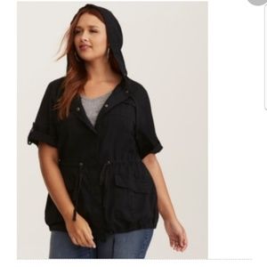 Torrid black twill anorak